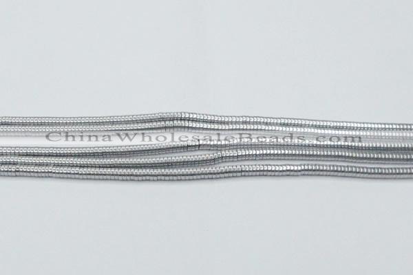 CHE640 15.5 inches 1*2mm tyre plated hematite beads wholesale