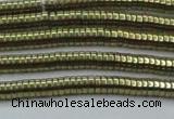 CHE642 15.5 inches 1*2mm tyre plated hematite beads wholesale