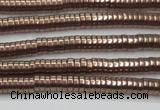 CHE643 15.5 inches 1*2mm tyre plated hematite beads wholesale