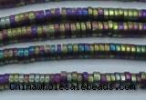 CHE674 15.5 inches 1*2mm tyre matte plated hematite beads