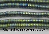 CHE678 15.5 inches 1*3mm tyre matte plated hematite beads