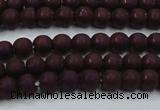 CHE724 15.5 inches 4mm round matte plated hematite beads wholesale