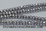 CHE731 15.5 inches 2*3mm faceted rondelle plated hematite beads