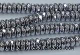 CHE734 15.5 inches 4*8mm faceted rondelle plated hematite beads