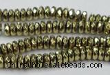 CHE738 15.5 inches 3*6mm faceted rondelle plated hematite beads