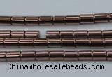 CHE745 15.5 inches 2*4mm tube plated hematite beads wholesale