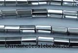 CHE751 15.5 inches 5*8mm faceted tube plated hematite beads
