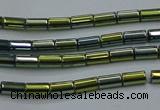 CHE762 15.5 inches 2*4mm tube plated hematite beads wholesale