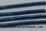 CHE765 15.5 inches 2*4mm tube plated hematite beads wholesale