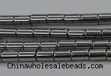 CHE767 15.5 inches 3*5mm tube plated hematite beads wholesale