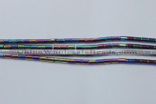 CHE770 15.5 inches 3*5mm tube plated hematite beads wholesale