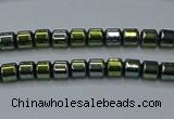 CHE779 15.5 inches 2*2mm drum plated hematite beads wholesale