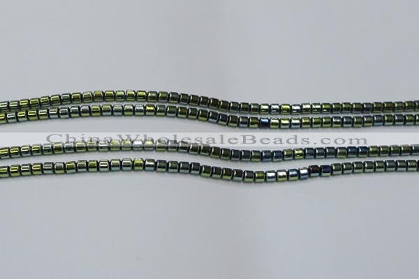 CHE779 15.5 inches 2*2mm drum plated hematite beads wholesale