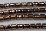 CHE788 15.5 inches 4*4.5mm drum plated hematite beads wholesale