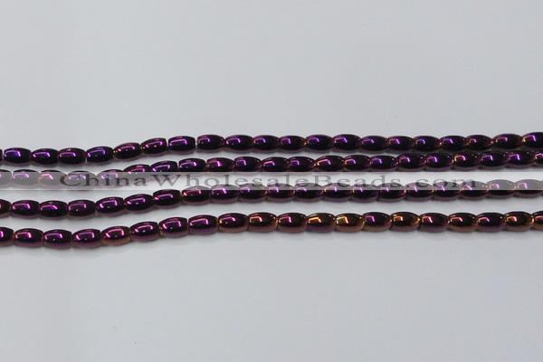 CHE805 15.5 inches 4*6mm rice plated hematite beads wholesale