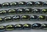 CHE806 15.5 inches 4*6mm rice plated hematite beads wholesale