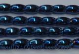 CHE807 15.5 inches 4*6mm rice plated hematite beads wholesale