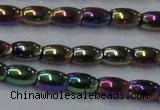 CHE812 15.5 inches 5*8mm rice plated hematite beads wholesale