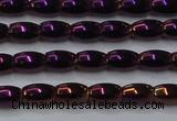 CHE813 15.5 inches 5*8mm rice plated hematite beads wholesale