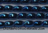 CHE815 15.5 inches 5*8mm rice plated hematite beads wholesale