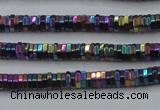 CHE830 15.5 inches 1*2mm hexagon plated hematite beads wholesale