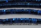 CHE831 15.5 inches 1*2mm hexagon plated hematite beads wholesale