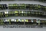 CHE836 15.5 inches 1*3mm hexagon plated hematite beads wholesale