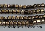 CHE854 15.5 inches 2*2mm dice platedhematite beads wholesale