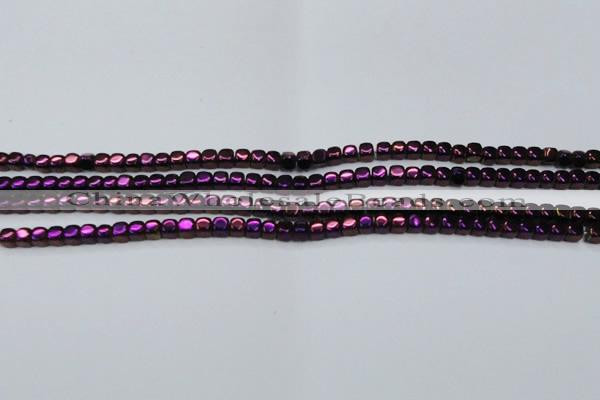 CHE861 15.5 inches 3*3mm dice platedhematite beads wholesale