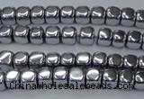 CHE866 15.5 inches 4*4mm dice platedhematite beads wholesale