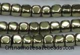 CHE877 15.5 inches 4*4mm dice plated hematite beads wholesale