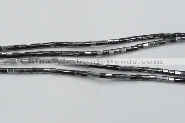 CHE885 15.5 inches 2*2mm faceted tube hematite beads wholesale