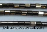 CHE887 15.5 inches 2*2mm faceted tube plated hematite beads wholesale