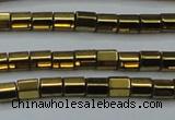 CHE889 15.5 inches 2*2mm faceted tube plated hematite beads wholesale