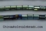 CHE890 15.5 inches 2*2mm faceted tube plated hematite beads wholesale