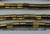 CHE899 15.5 inches 3*3mm faceted tube plated hematite beads wholesale