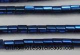 CHE902 15.5 inches 3*3mm faceted tube plated hematite beads wholesale