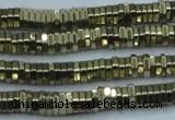 CHE913 15.5 inches 1*2mm hexagon plated hematite beads wholesale