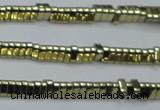 CHE920 15.5 inches 1*3mm triangle plated hematite beads wholesale