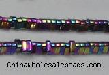 CHE922 15.5 inches 1*3mm triangle plated hematite beads wholesale