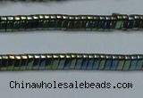 CHE923 15.5 inches 1*3mm triangle plated hematite beads wholesale