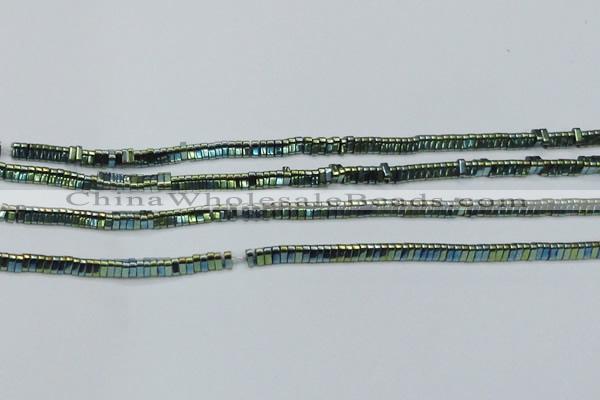 CHE923 15.5 inches 1*3mm triangle plated hematite beads wholesale