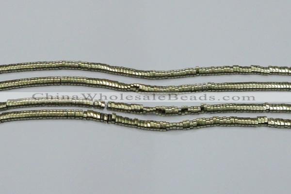 CHE930 15.5 inches 1*2*3mm oval plated hematite beads wholesale