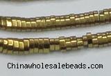 CHE931 15.5 inches 1*2*3mm oval plated hematite beads wholesale