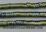 CHE932 15.5 inches 1*2*3mm oval plated hematite beads wholesale