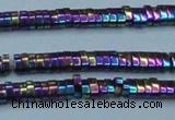 CHE933 15.5 inches 1*2*3mm oval plated hematite beads wholesale