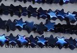 CHE942 15.5 inches 4mm star plated hematite beads wholesale