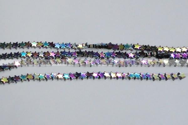 CHE949 15.5 inches 6mm star plated hematite beads wholesale