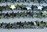 CHE950 15.5 inches 6mm star plated hematite beads wholesale