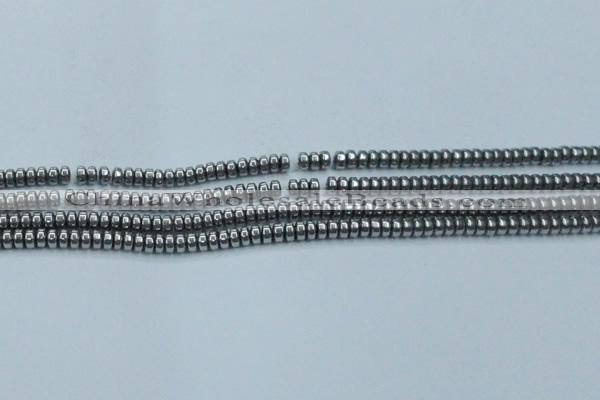 CHE962 15.5 inches 1.5*3mm rondelle plated hematite beads wholesale